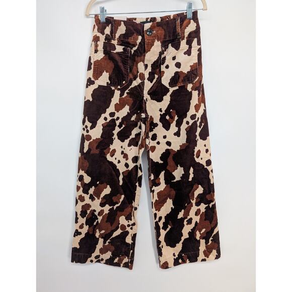 NWT Maeve The Colette Cropped Corduroy Wide Leg Pants Size 28 Cow #8F512 - Picture 2 of 11